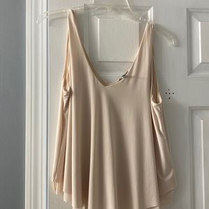Cream lined fllowy lined tank top worn once